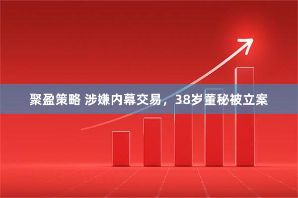 聚盈策略 涉嫌内幕交易，38岁董秘被立案