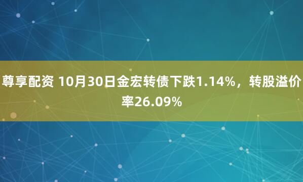尊享配资 10月30日金宏转债下跌1.14%,转股溢价率26.09%