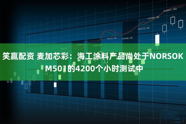 笑赢配资 麦加芯彩：海工涂料产品尚处于NORSOK M501的4200个小时测试中